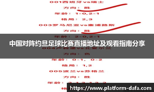 中国对阵约旦足球比赛直播地址及观看指南分享